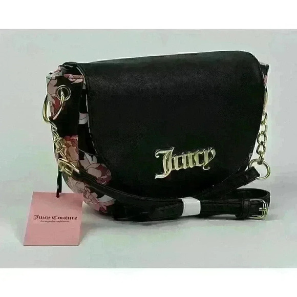 Juicy Couture Handbags - NEW! Juicy Couture Womens Flap Pretty Rose Black Crossbody Bag